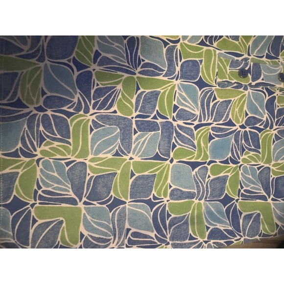 J McLaughlin Shirt Womens Small Blue White Floral Court Polo Soft Cotton Stretch - Picture 8 of 11